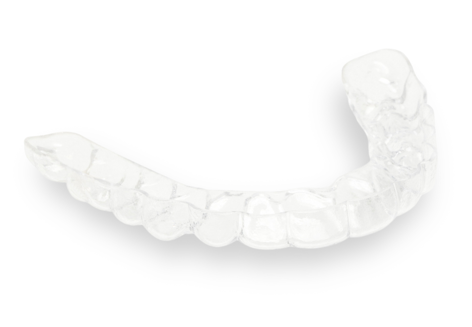 Detailed photo of Chomper Labs Ultra Thin night guard showing thin and discreet material.